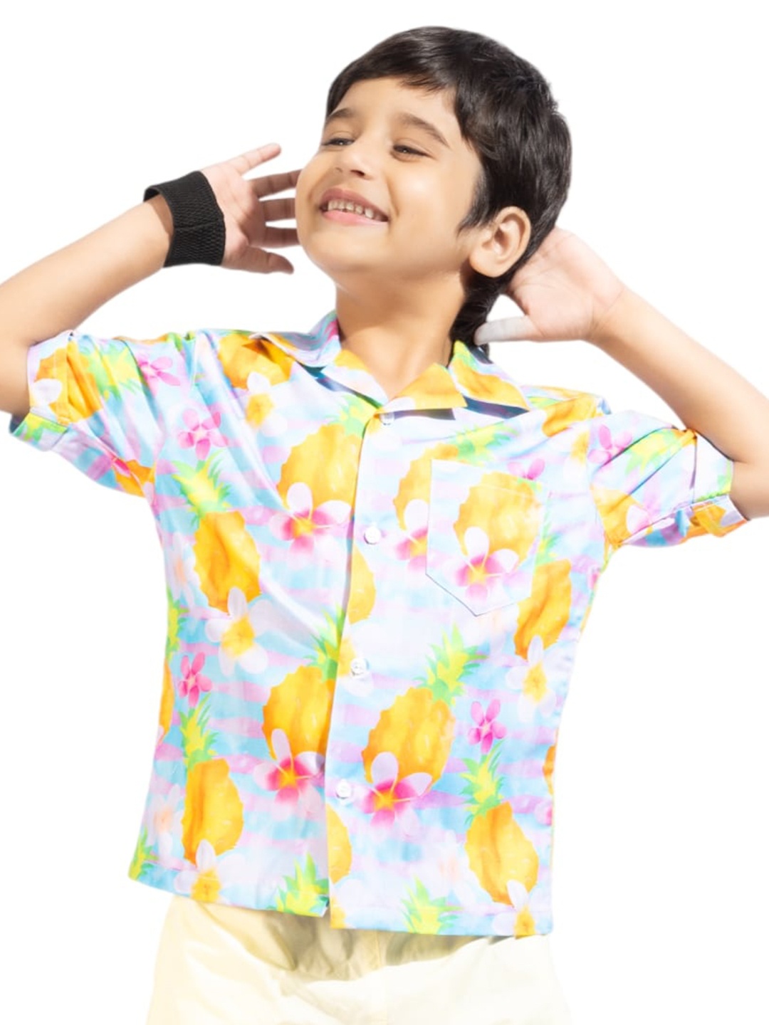 

BAESD Boys Comfort Printed Cotton Casual Shirt, White