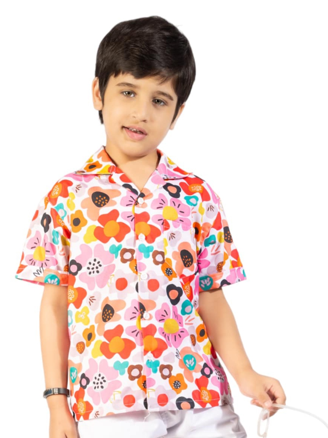 

BAESD Boys Comfort Printed Cotton Casual Shirt, White