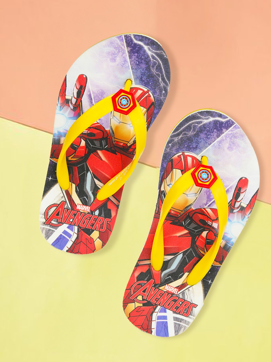 

toothless Boys Marvel Avengers Printed Room Slippers, Yellow