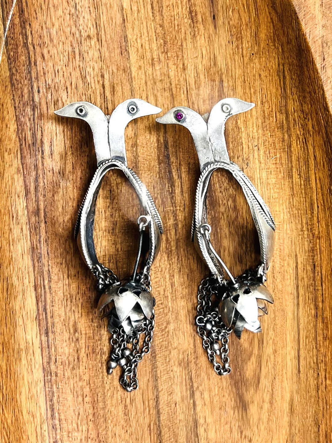 

Arte Jewels 925 Sterling Silver Quirky Oxidised Drop Earrings