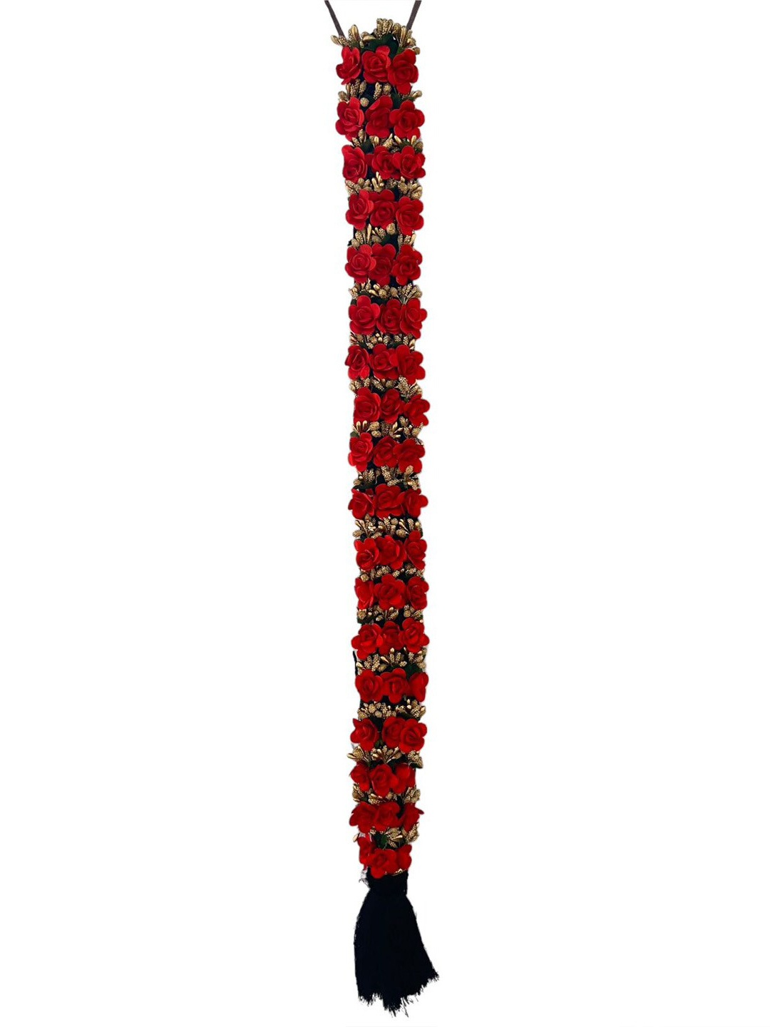 

FIMBUL Bharatanatyam Poola Jadalu Hair Extension - Red
