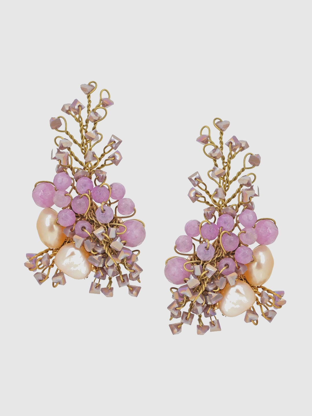 

D'oro Crystals Studs Earrings, Gold