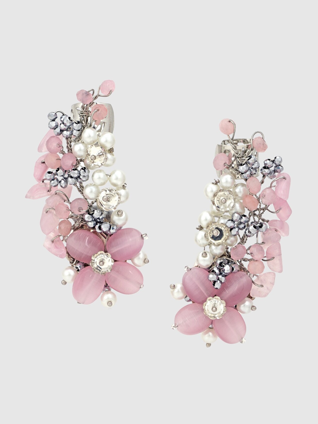 

D'oro Artificial Beads Studs Earrings, Silver