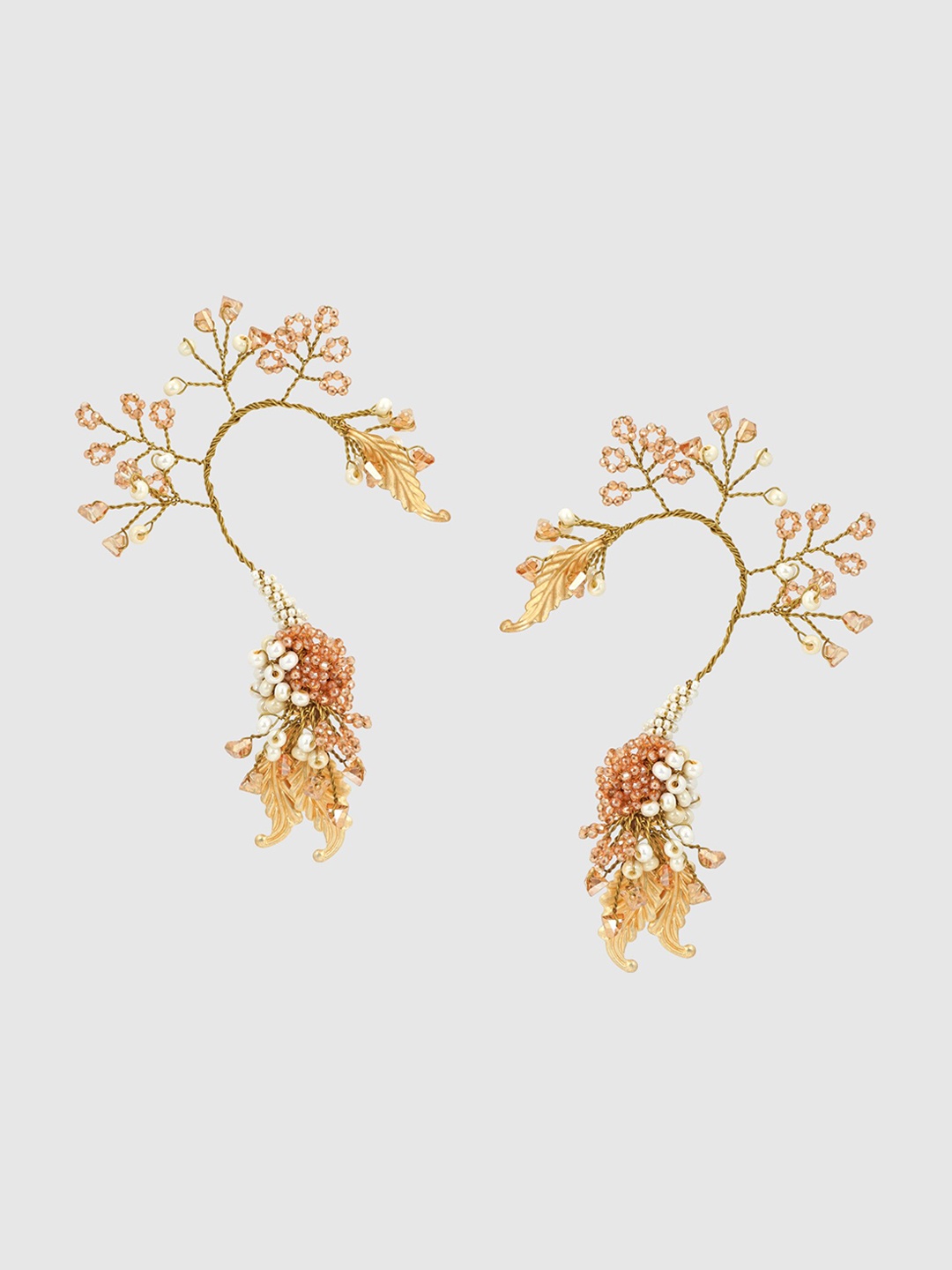 

D'oro Crystals Studded Ear Cuff, Gold