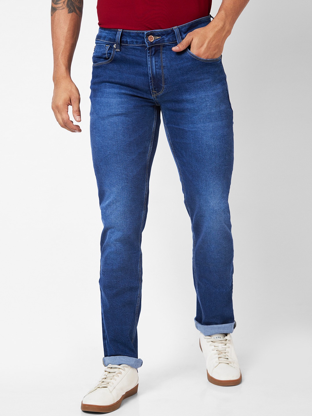 

SPYKAR Men Heavy Fade Stretchable Jeans, Blue