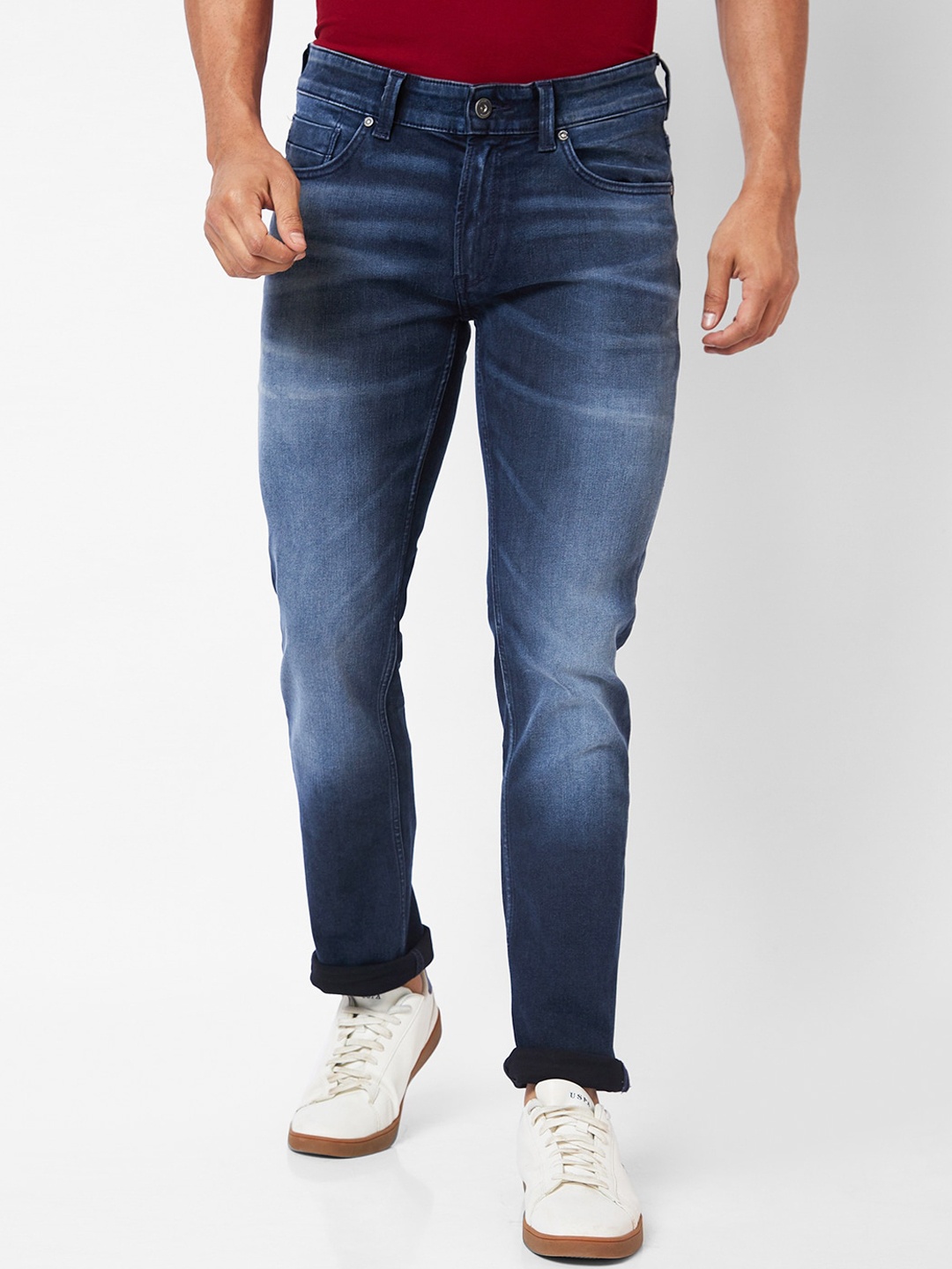 

SPYKAR Men Heavy Fade Clean Look Cotton Jeans, Blue