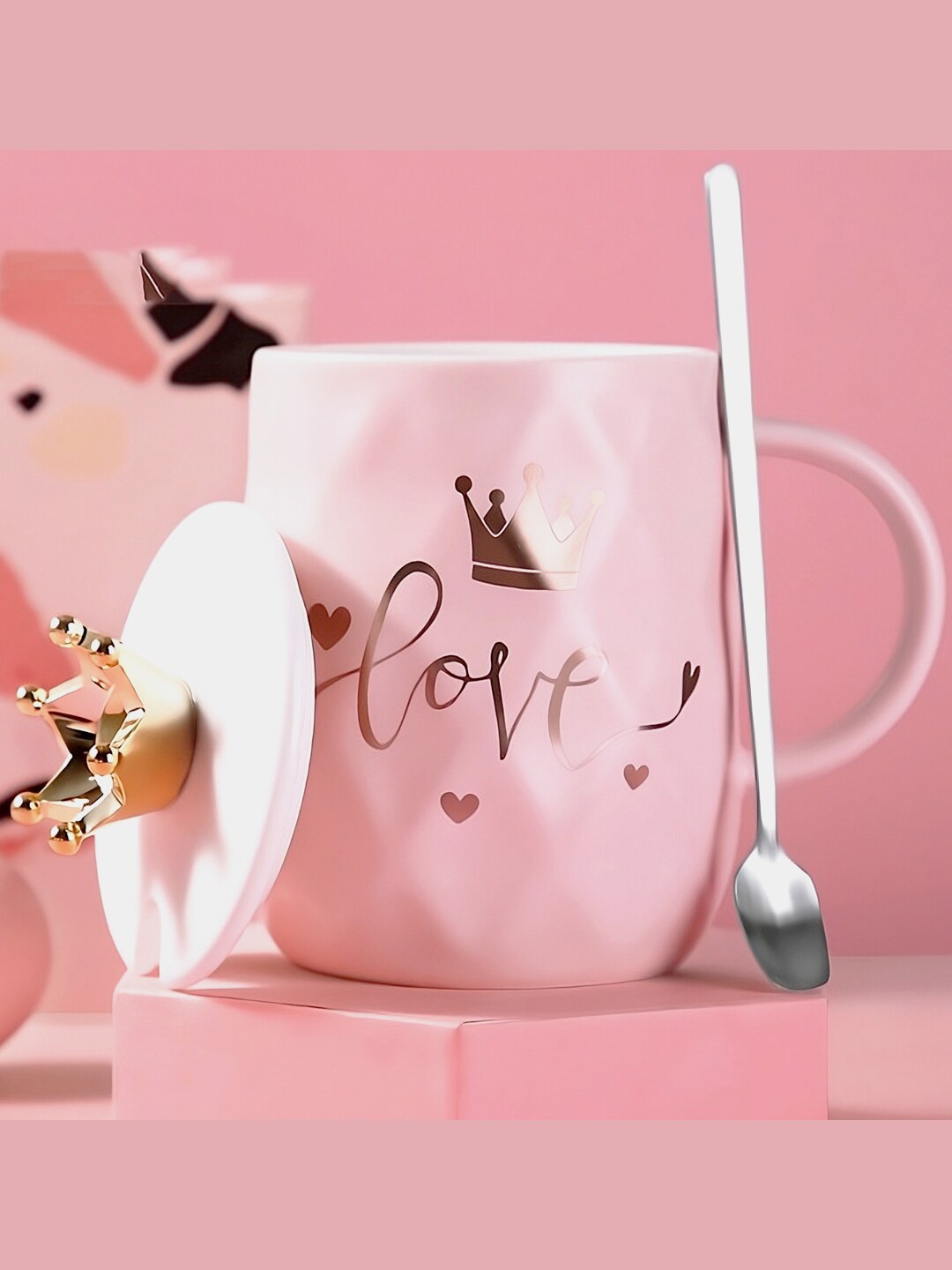 

BonZeaL Pink Text or Slogans Printed Ceramic Mugs 450 ml