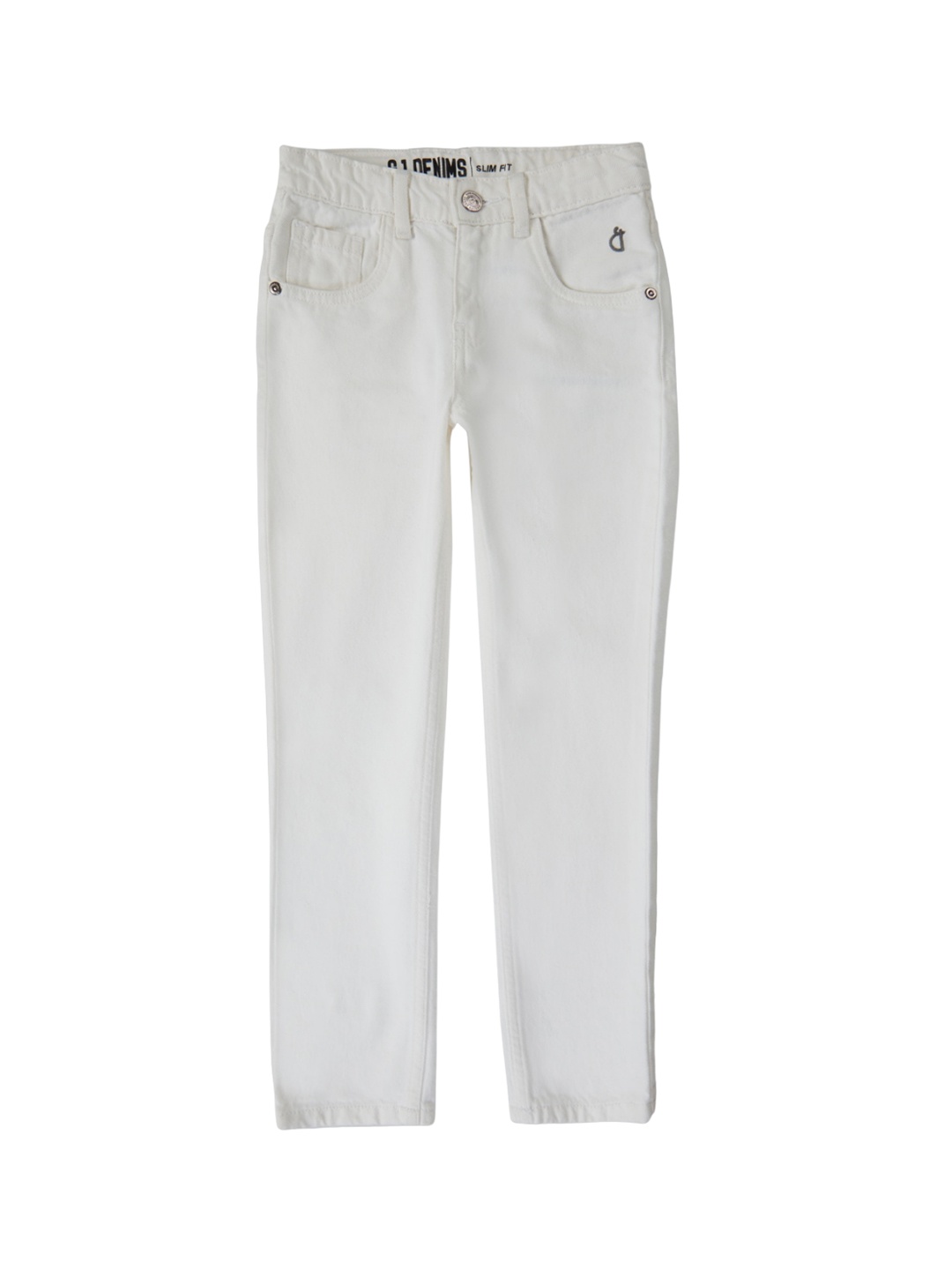 

Gini and Jony Boys Mid Rise Cotton Jeans, White