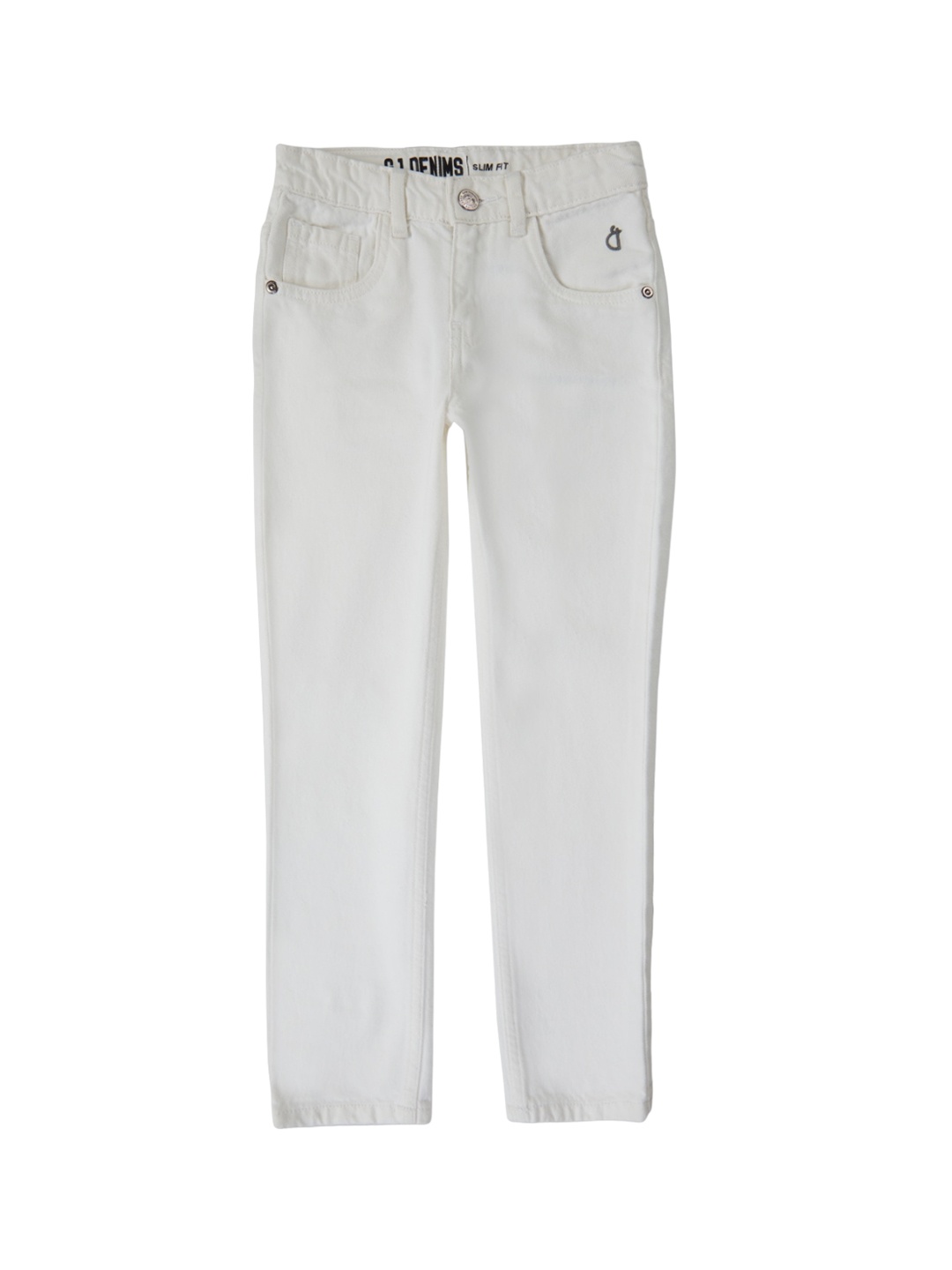 

Gini and Jony Boys Mid Rise Cotton Jeans, White