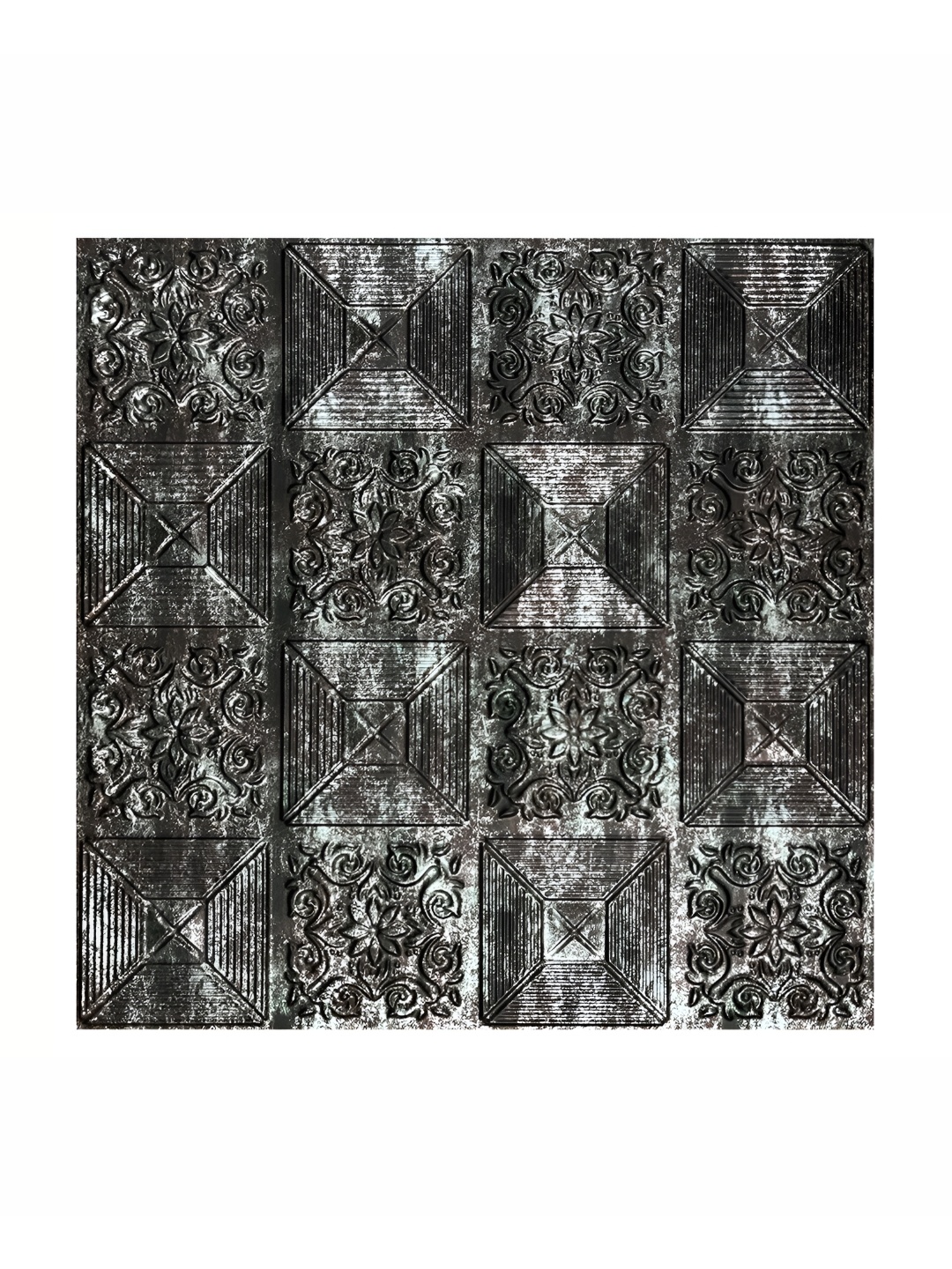

KAYRA DECOR Black & White 12 Pieces Flower Design 3D Self Adhesive Wallpaper