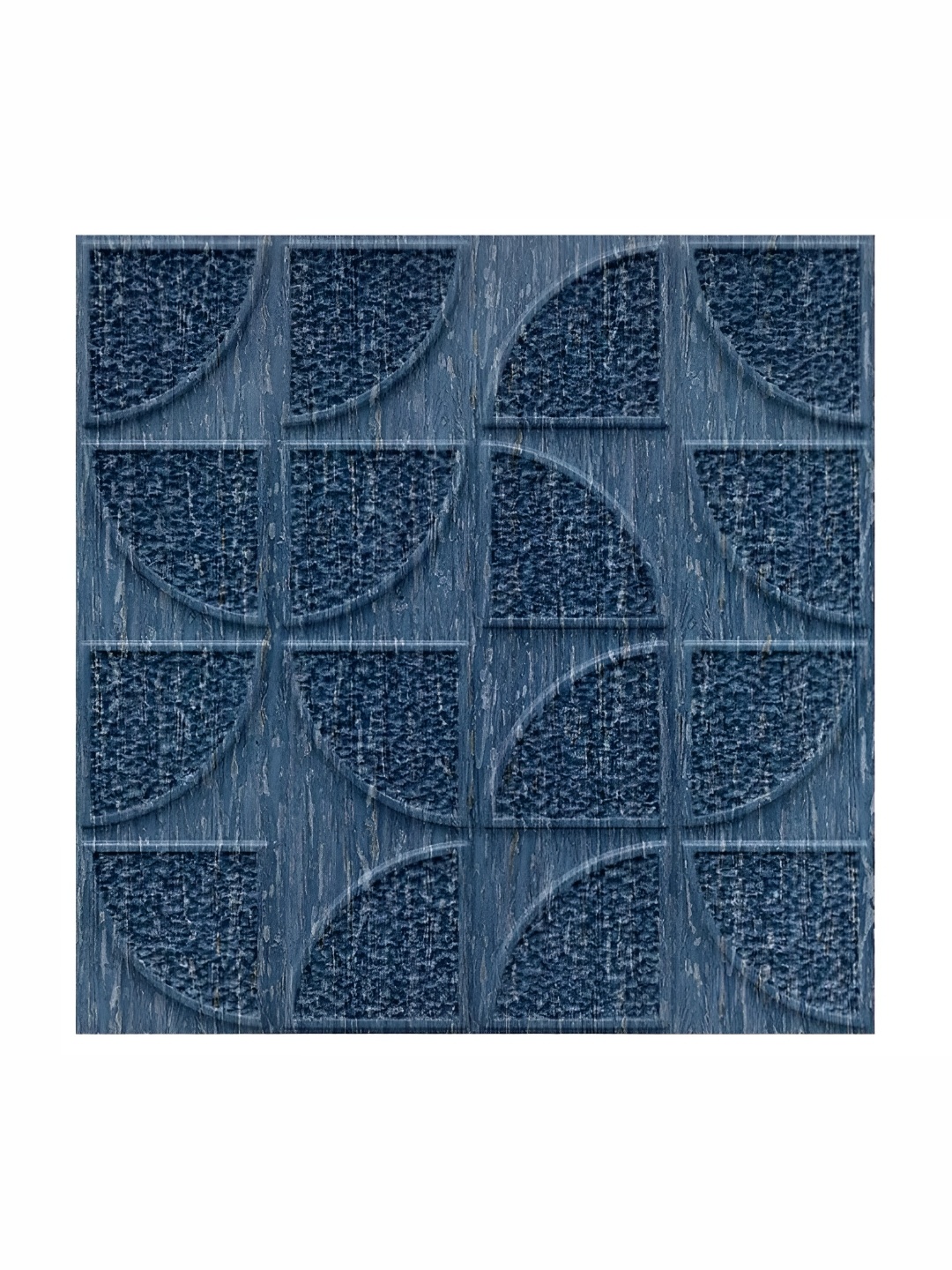 

KAYRA DECOR Blue 3 Pieces Quarter Circle Design 3D Self Adhesive PVC Wall Panel