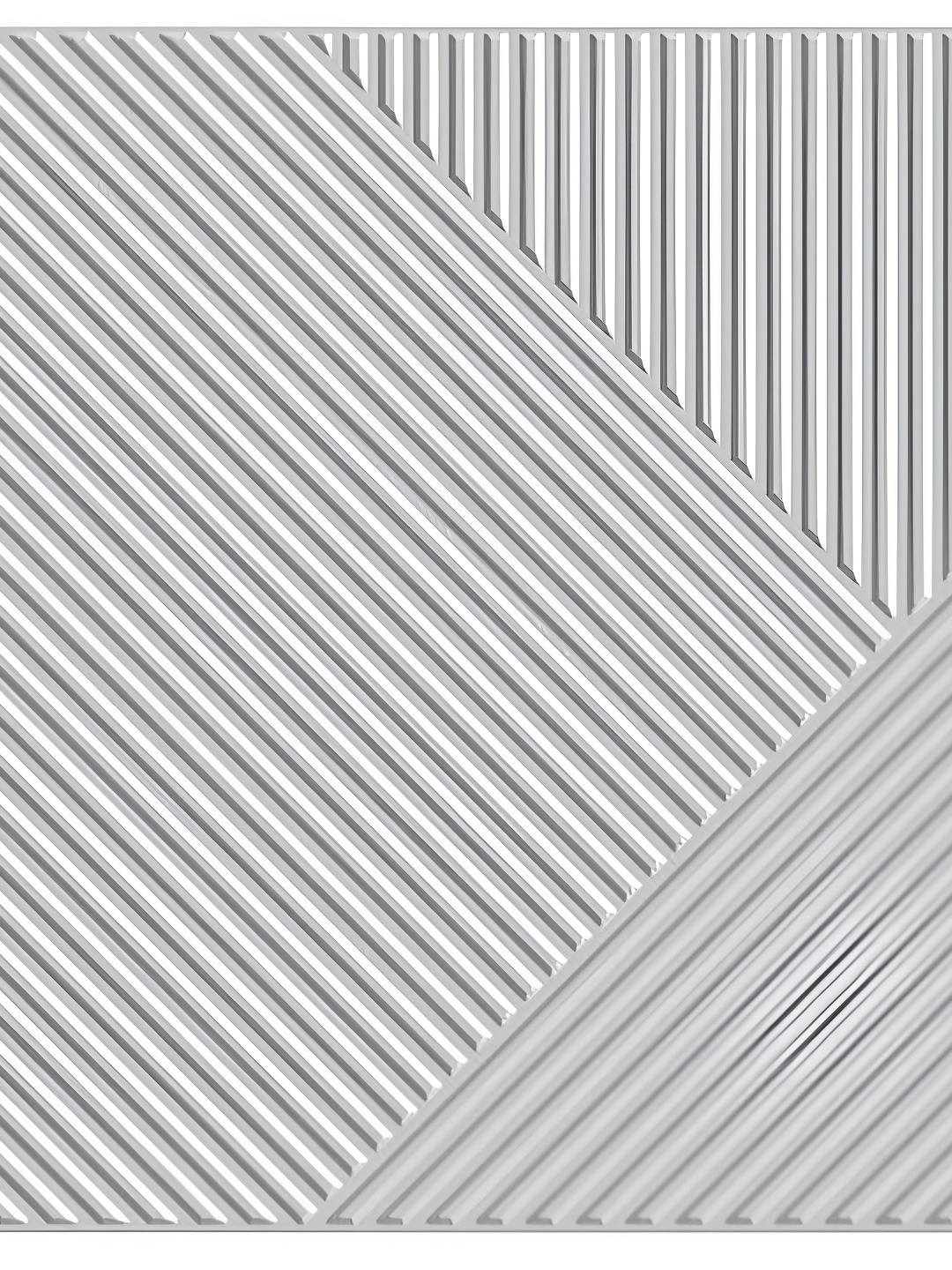 KAYRA DECOR White 3 Pieces Stripe Design 3D Self Adhesive PVC Wall Panel