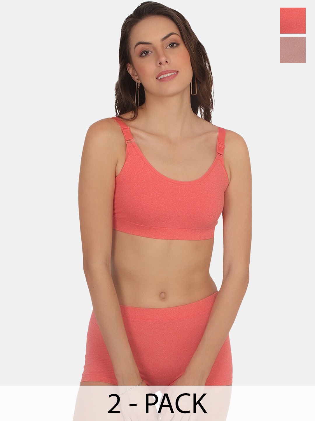 

POOJA RAGENEE Pack Of 2 Lingerie Set, Pink