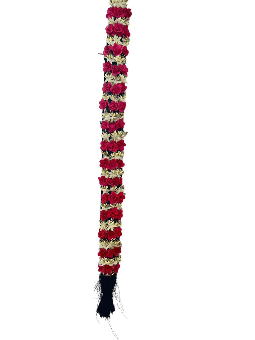 

VAGHBHATT Floral Jadalu Kunjalam Billalu Braid Hair Extension - 24cm, Pink