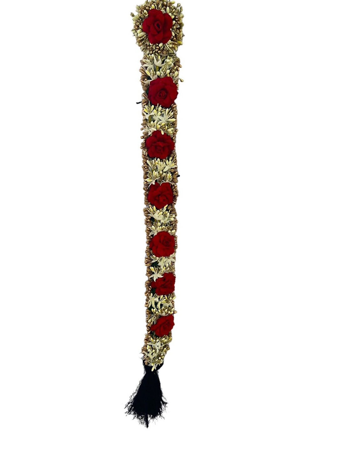 

VAGHBHATT Poola Jadalu Kunjalam Billalu Set Braid Hair Extensions, Red