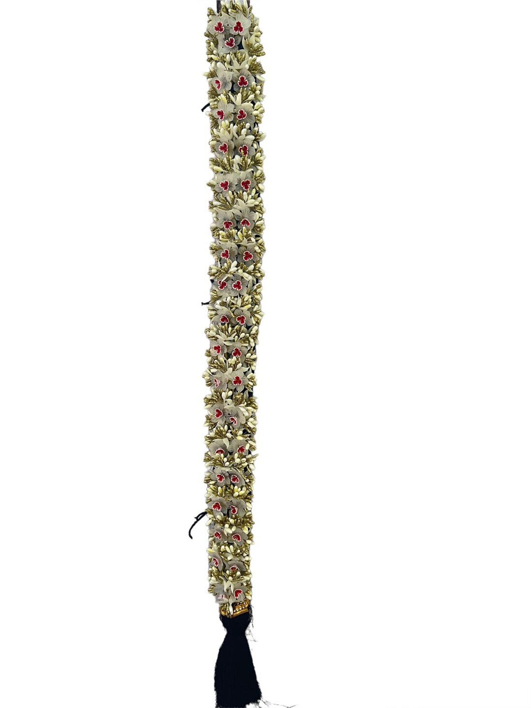 

VAGHBHATT Poola Jadalu Kunjalam Billalu Set Braid Hair Extensions, Gold
