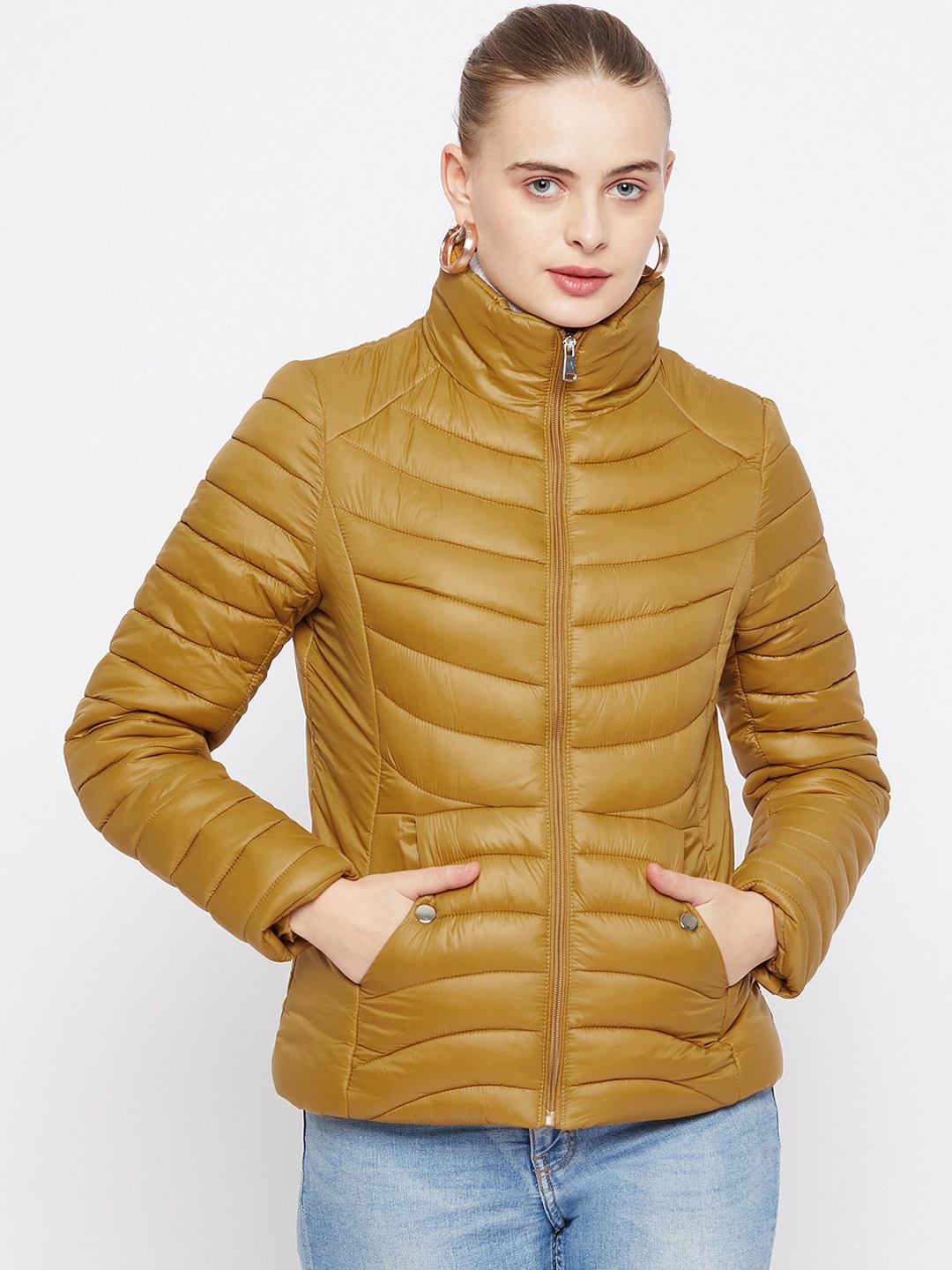 

Madame Mock Collar Puffer Jacket, Tan