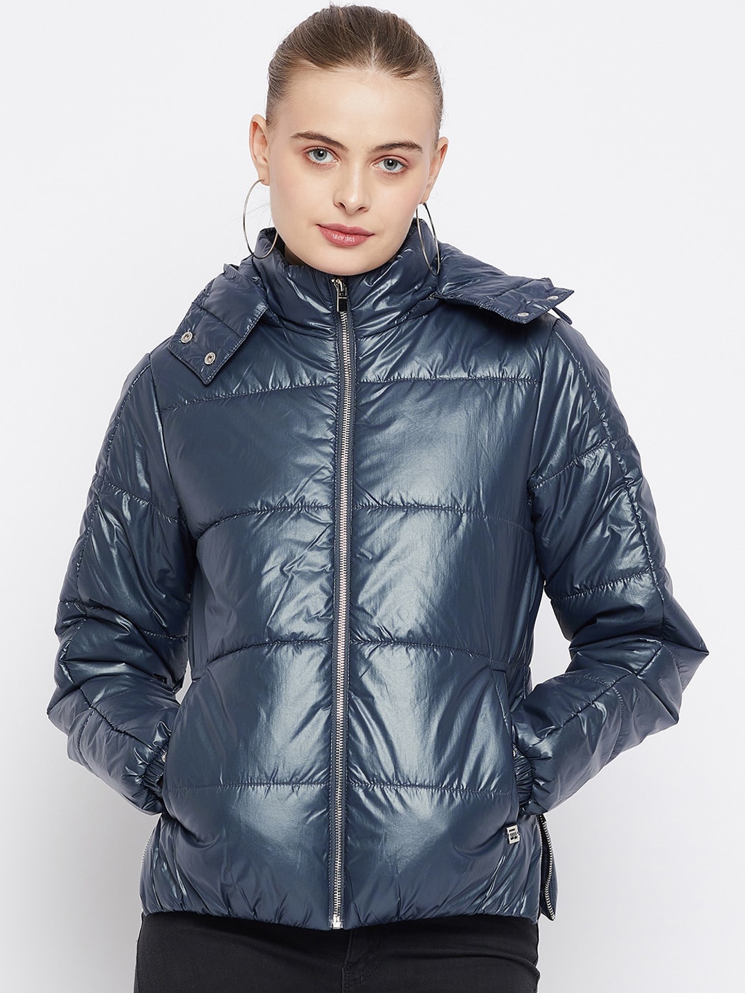 

Madame Hooded Puffer Jacket, Navy blue