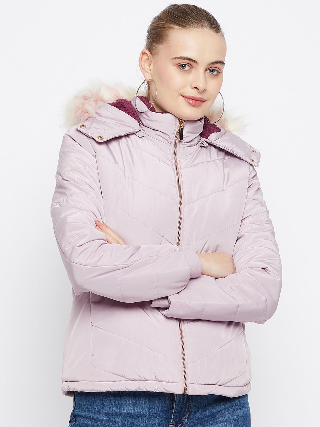 

Madame Hooded Longline Puffer Jacket, Mauve