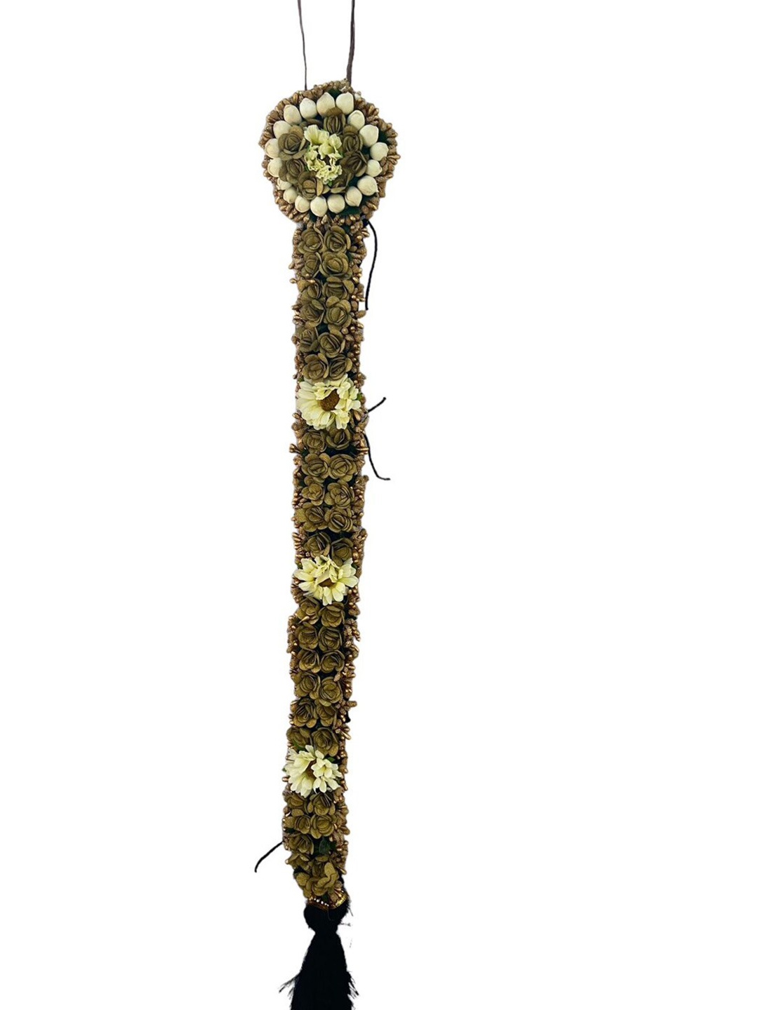 

VAGHBHATT Poola Jadalu Kunjalam Billalu Set Braid Hair Extensions, Gold
