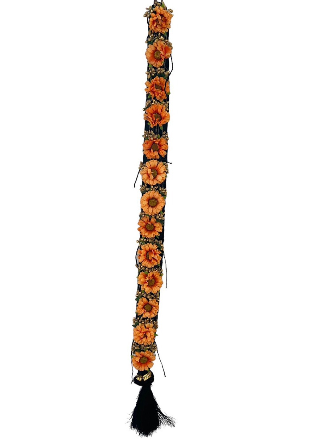 

VAGHBHATT Floral Jadalu Kunjalam Billalu Braid Hair Extension - 24cm, Orange
