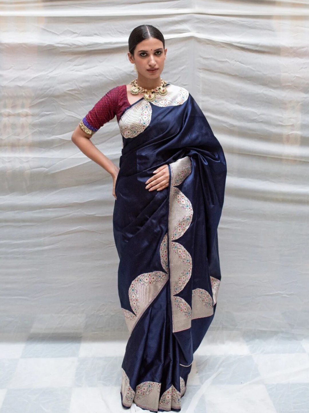 

PriyankaRaajiv Pure Silk Banarasi Saree, Blue
