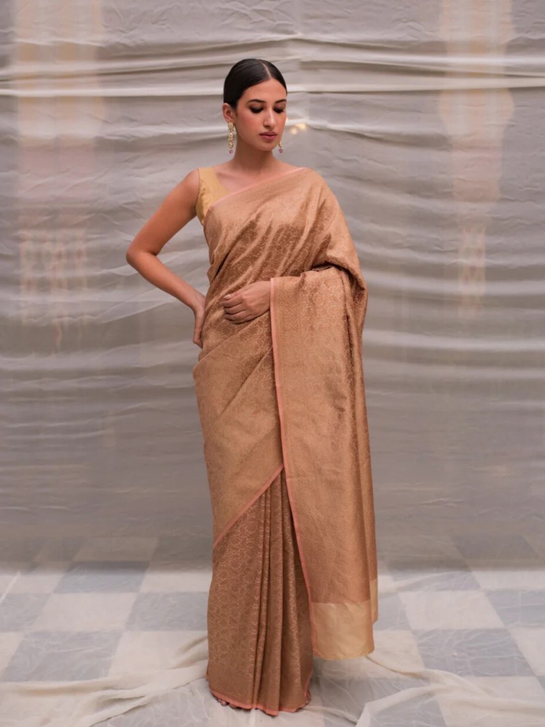 

PriyankaRaajiv Pure Silk Banarasi Saree, Beige