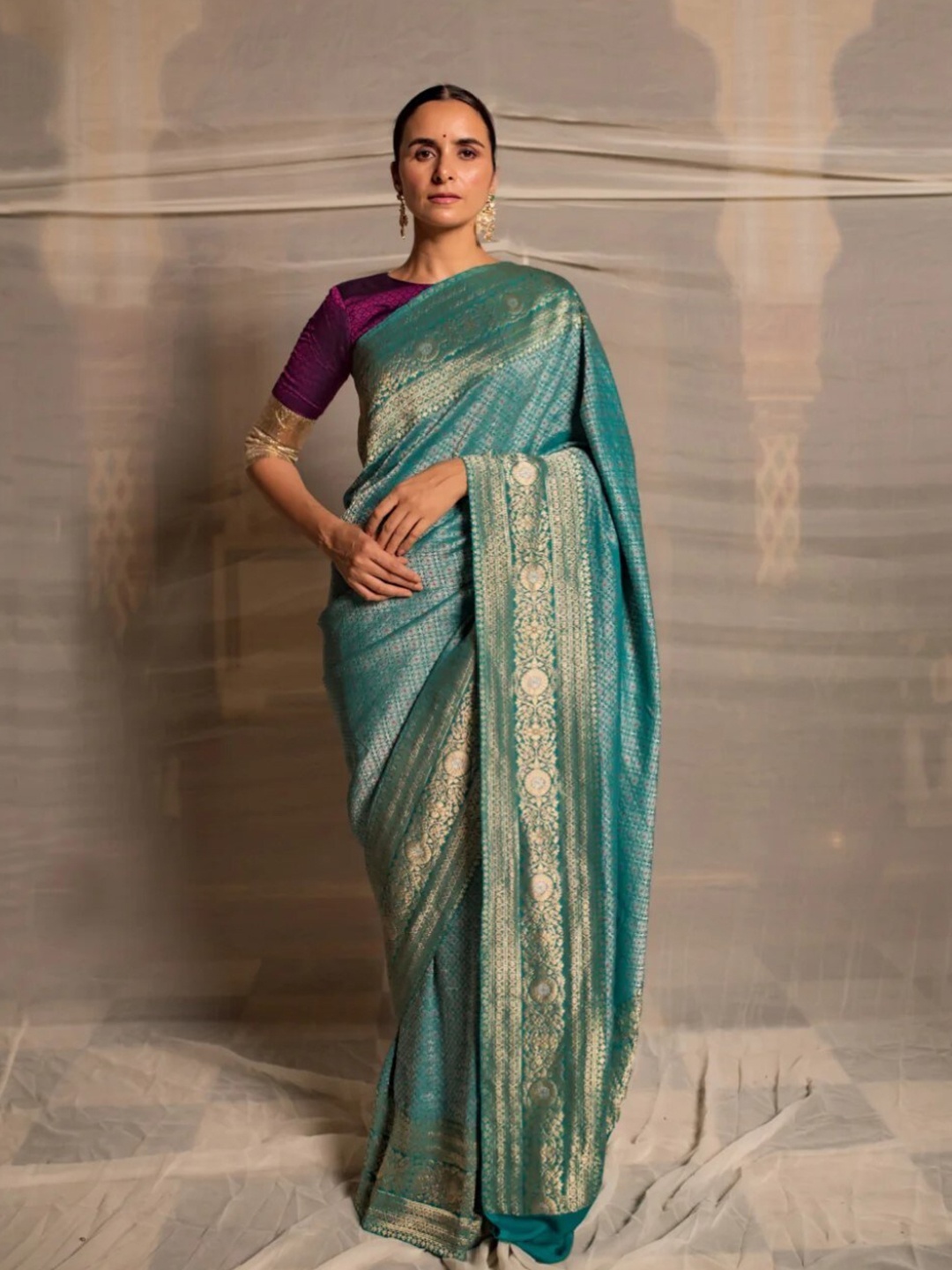

PriyankaRaajiv Pure Silk Banarasi Saree, Blue