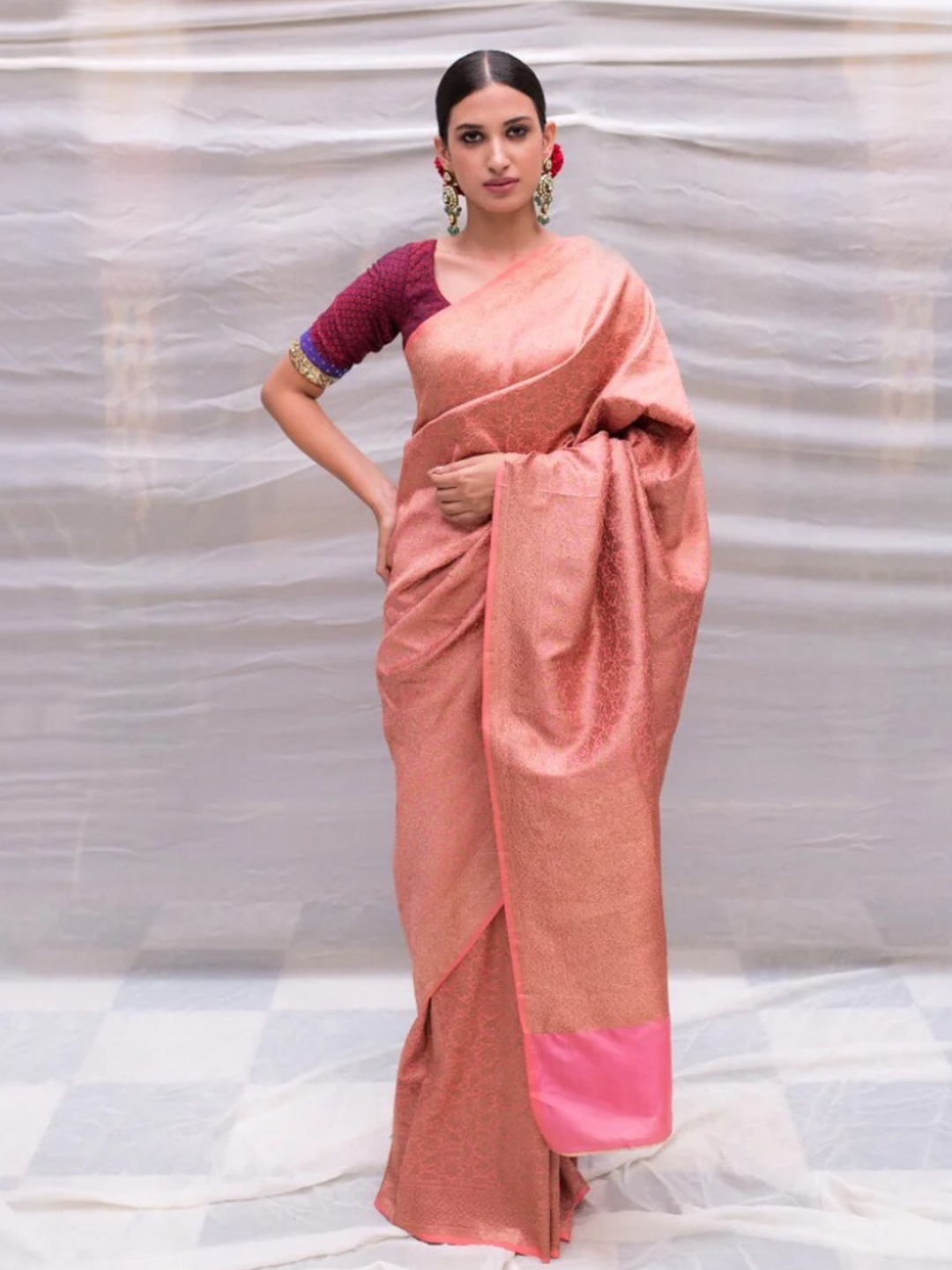 

PriyankaRaajiv Pure Silk Banarasi Saree, Pink