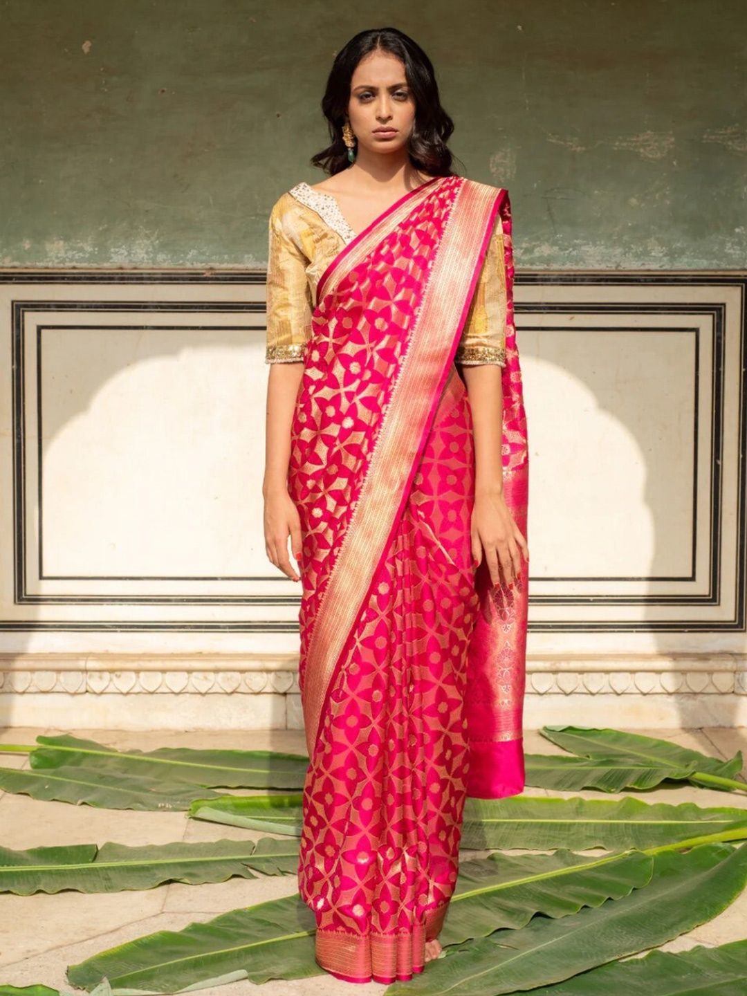 

PriyankaRaajiv Pure Silk Banarasi Saree, Pink