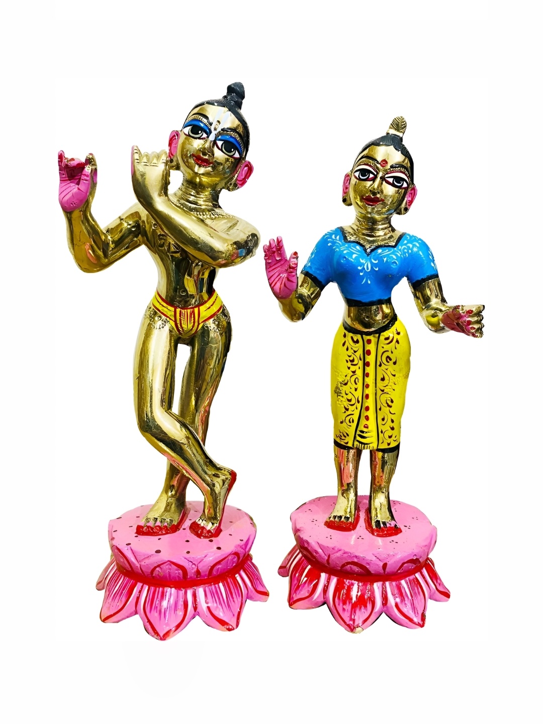 

krishnagallery1 Gold-Toned Brass Radha Krishan Showpiece