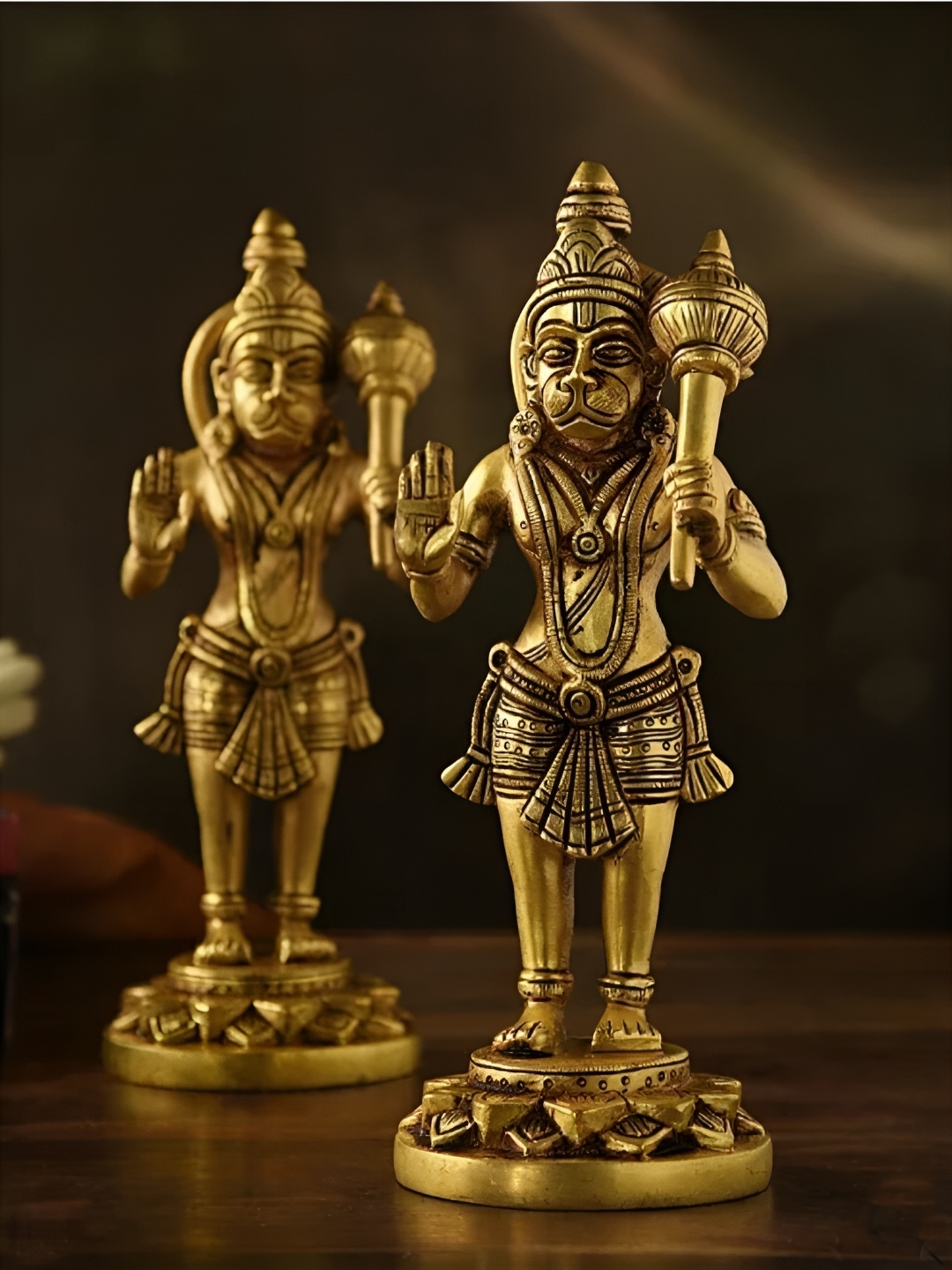 

krishnagallery1 Gold-Toned 2 Pieces Brass Religious Idol Showpiece