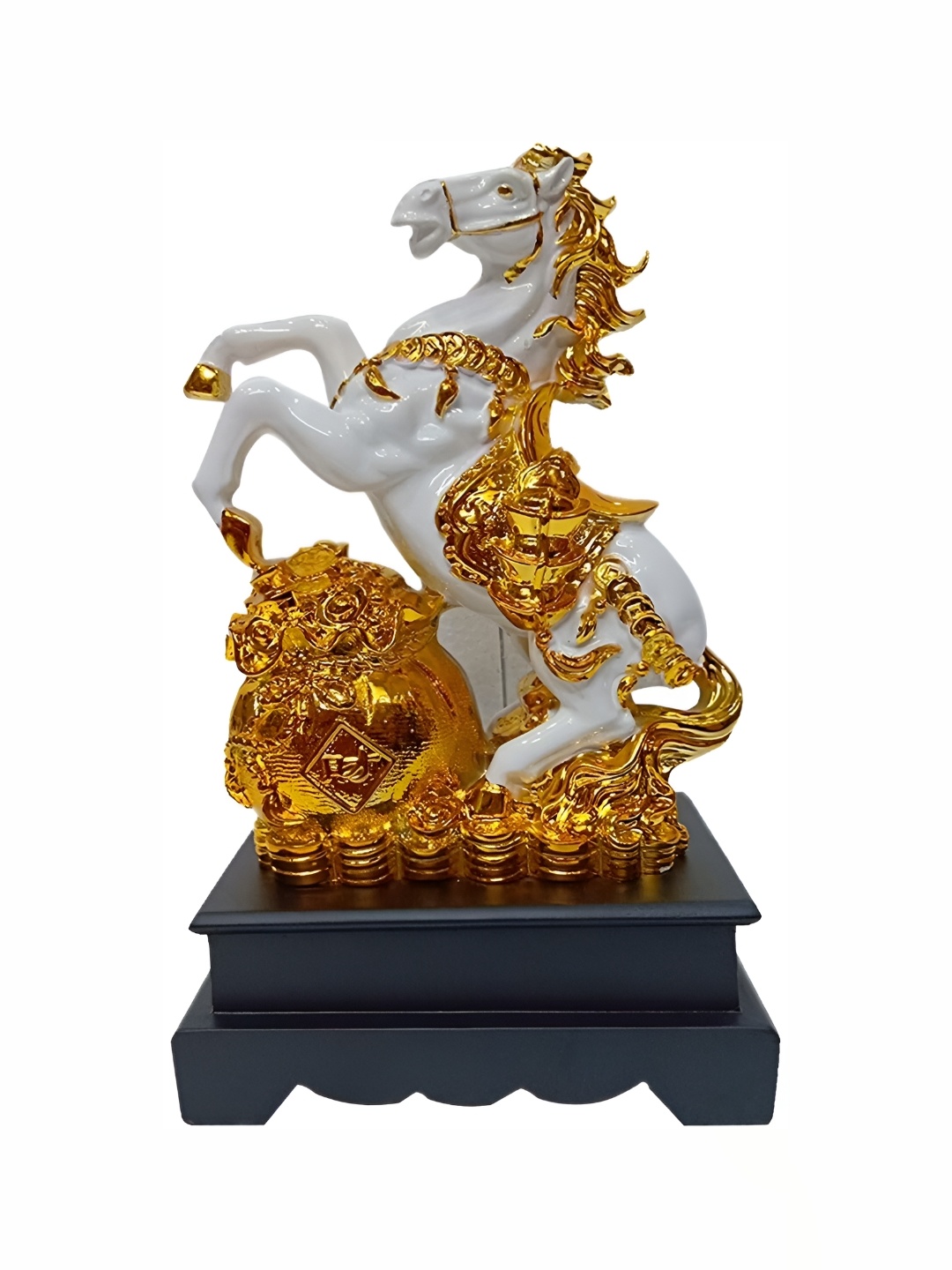 

krishnagallery1 White & Gold Toned Animal Metal Showpiece