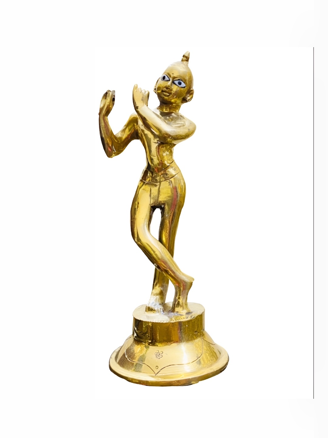 

krishnagallery1 Gold-Toned Brass Krishna statue Showpiece