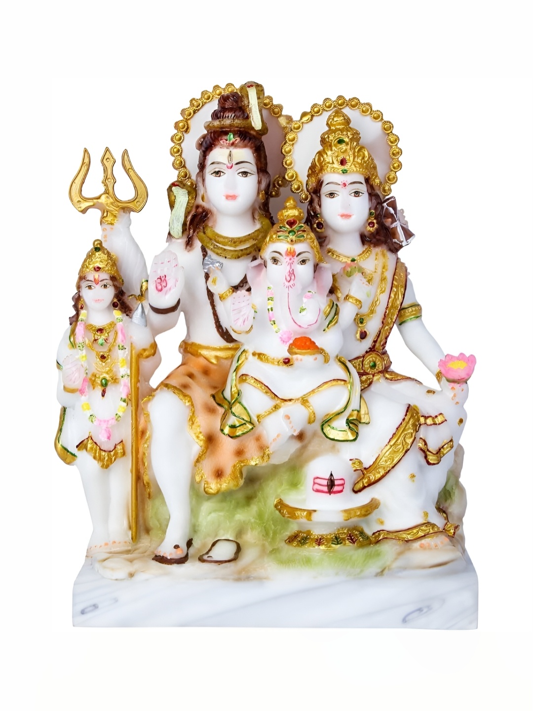 

krishnagallery1 White & Gold Toned Religious Marble Showpiece