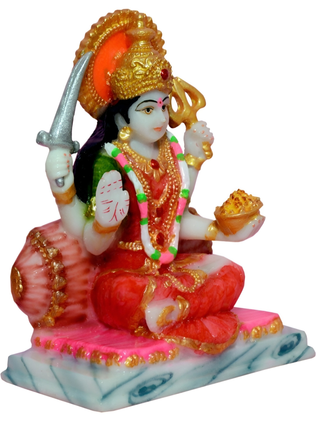 

krishnagallery1 White and Red Santoshi Mata Murti Goddess Decorative Showpiece