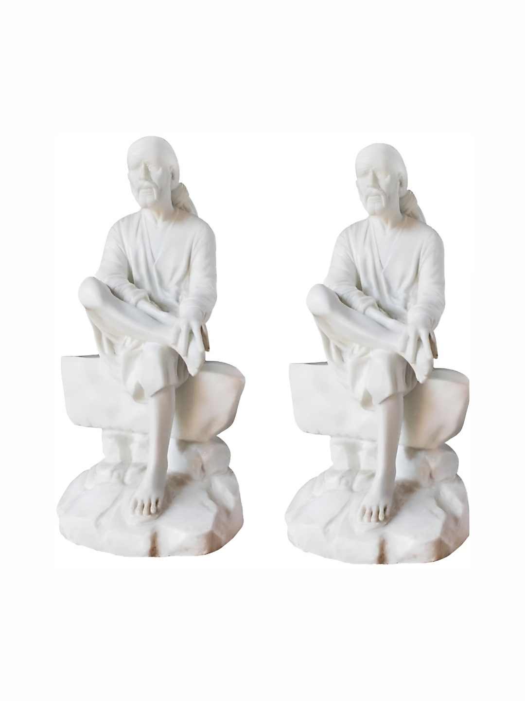 

krishnagallery1 White 2 Pieces Sai Baba Statue Showpiece