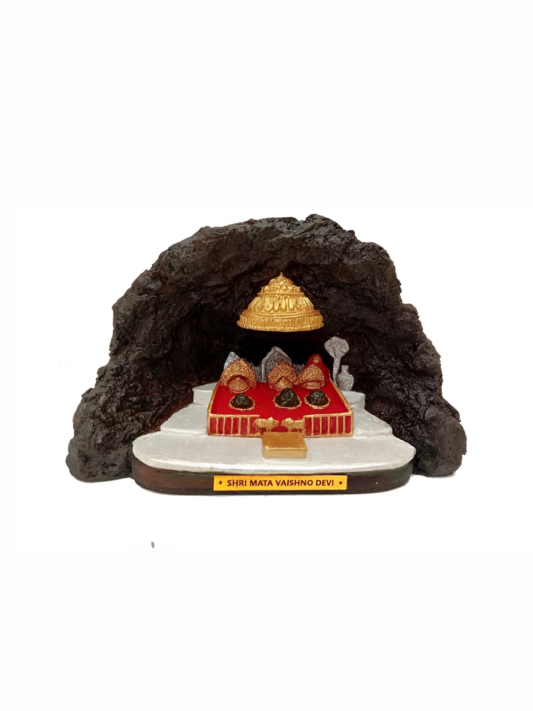 

krishnagallery1 GoldToned and Red MATA Vaishno Devi Darbar Idol Showpiece, Gold