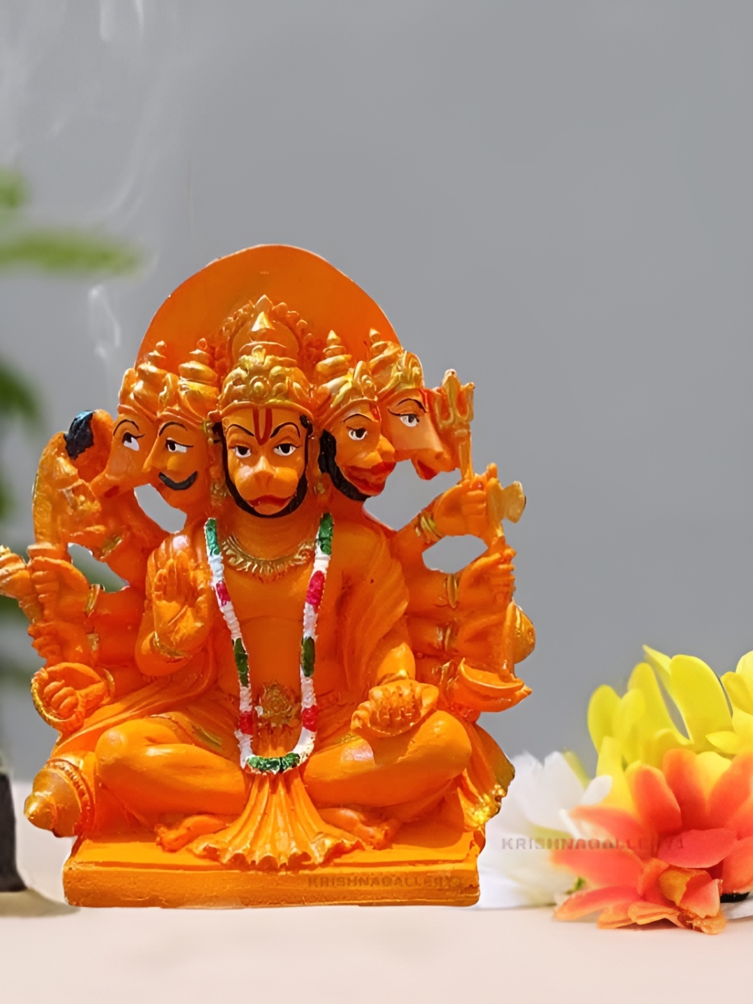 

krishnagallery1 Orange Marble Religious Idol Showpiece