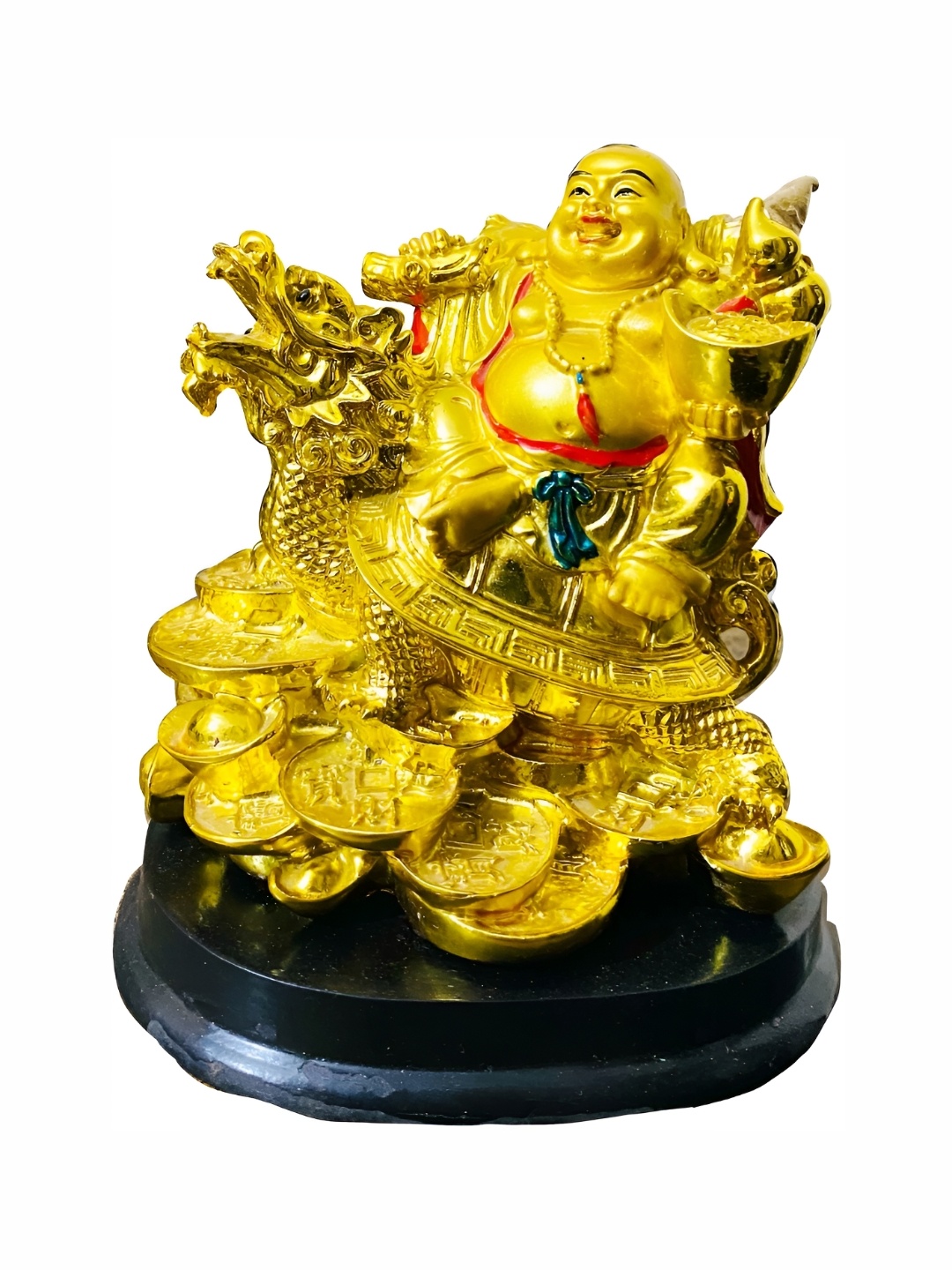 

krishnagallery1 Dragon Gold Plated Laughing Buddha Showpiece