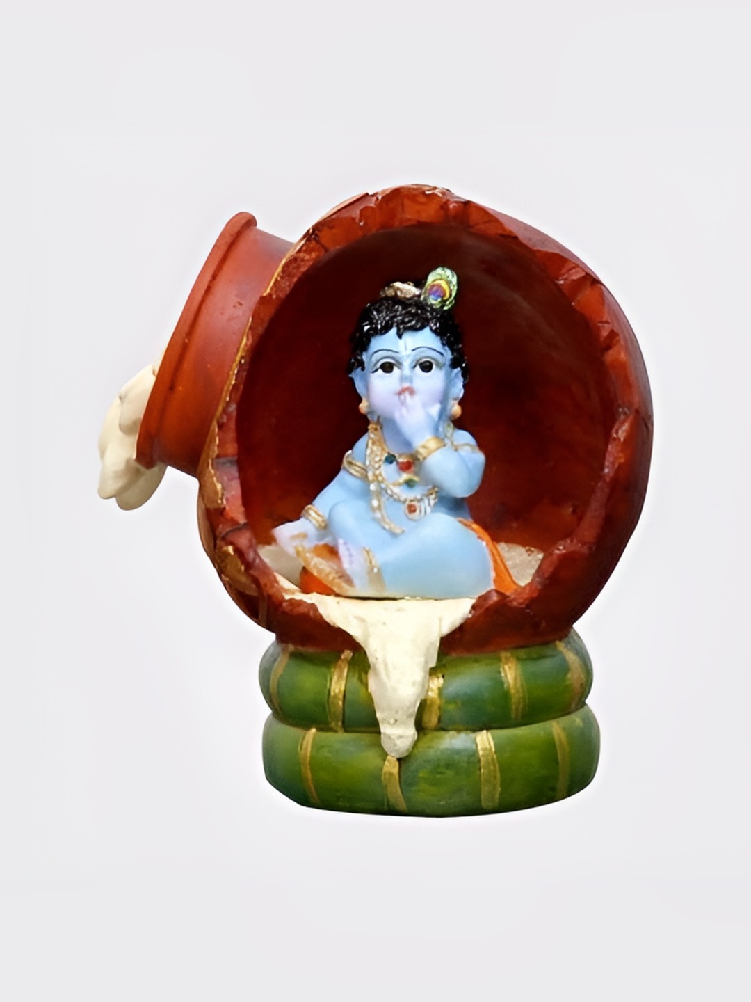 

krishnagallery1 Blue & Brown Religious Marble Showpiece