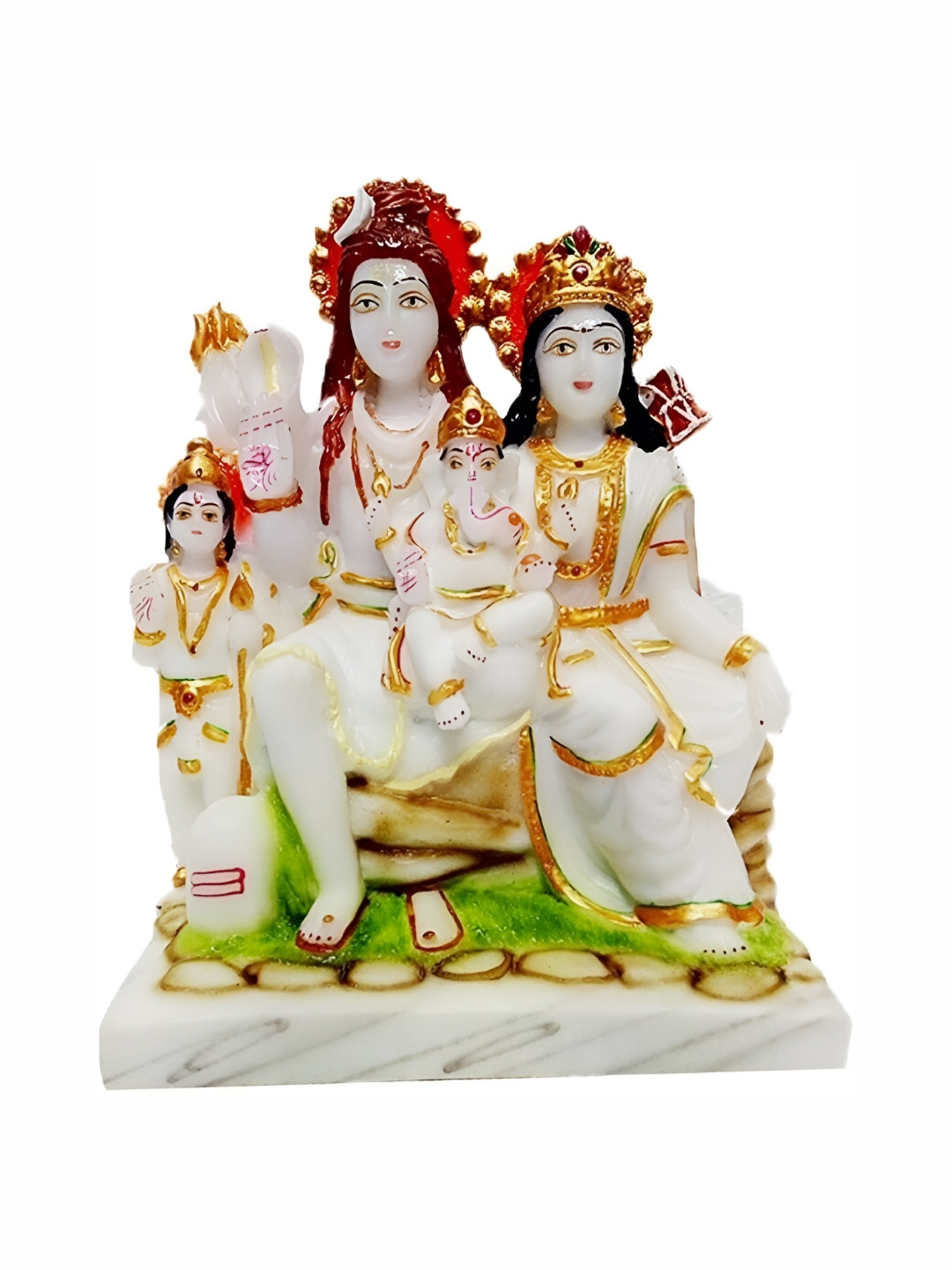 

krishnagallery1 White Marble Shiv Parivar Showpiece