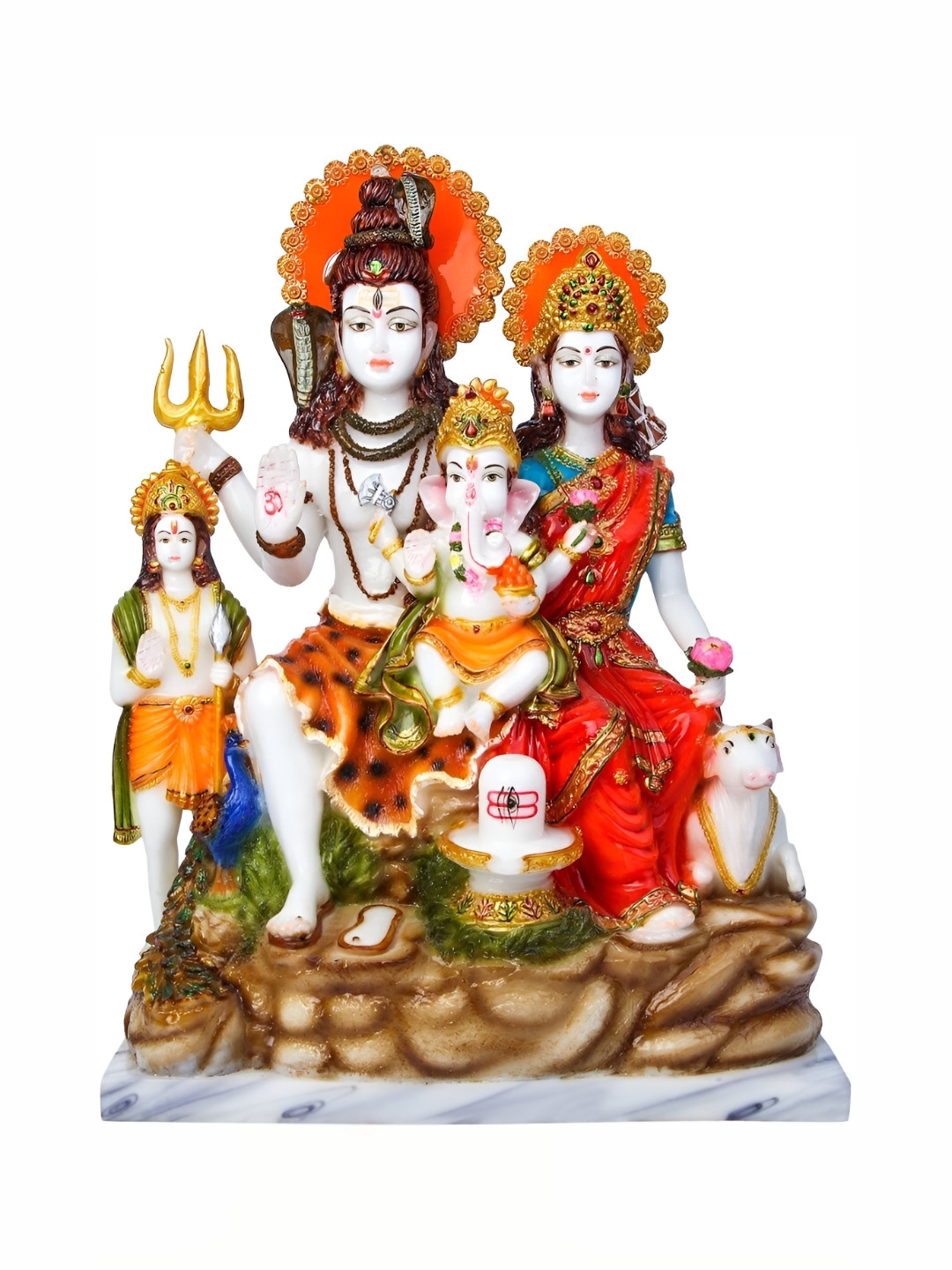 

krishnagallery1White & Red Marble Shiv Parivar Decorative Showpiece, White