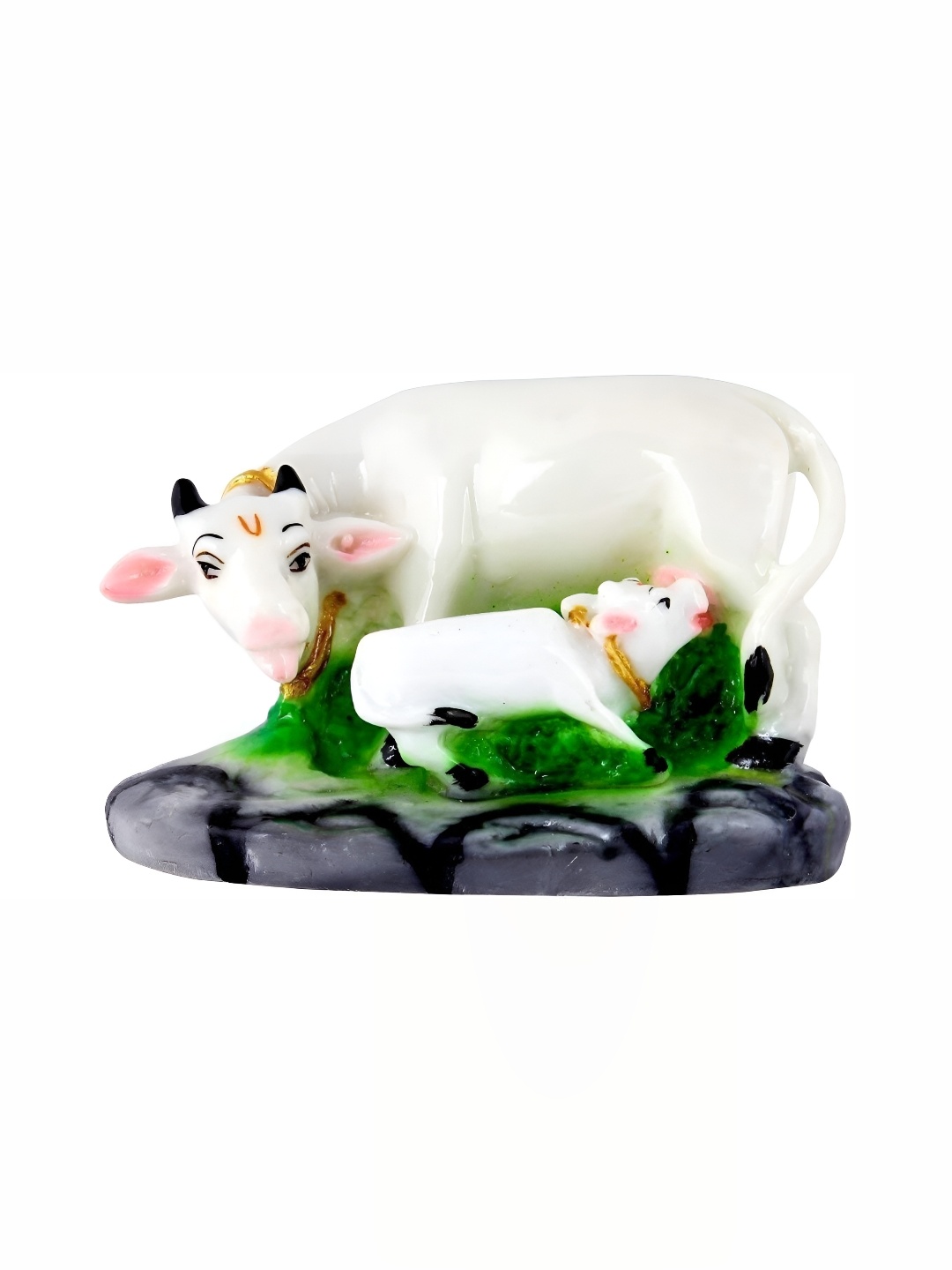 

krishnagallery1 White Marble Cow with Calf Statue Showpiece