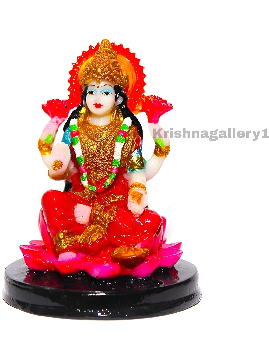 

krishnagallery1 Red Marble Laxmi Mata Statue Showpiece