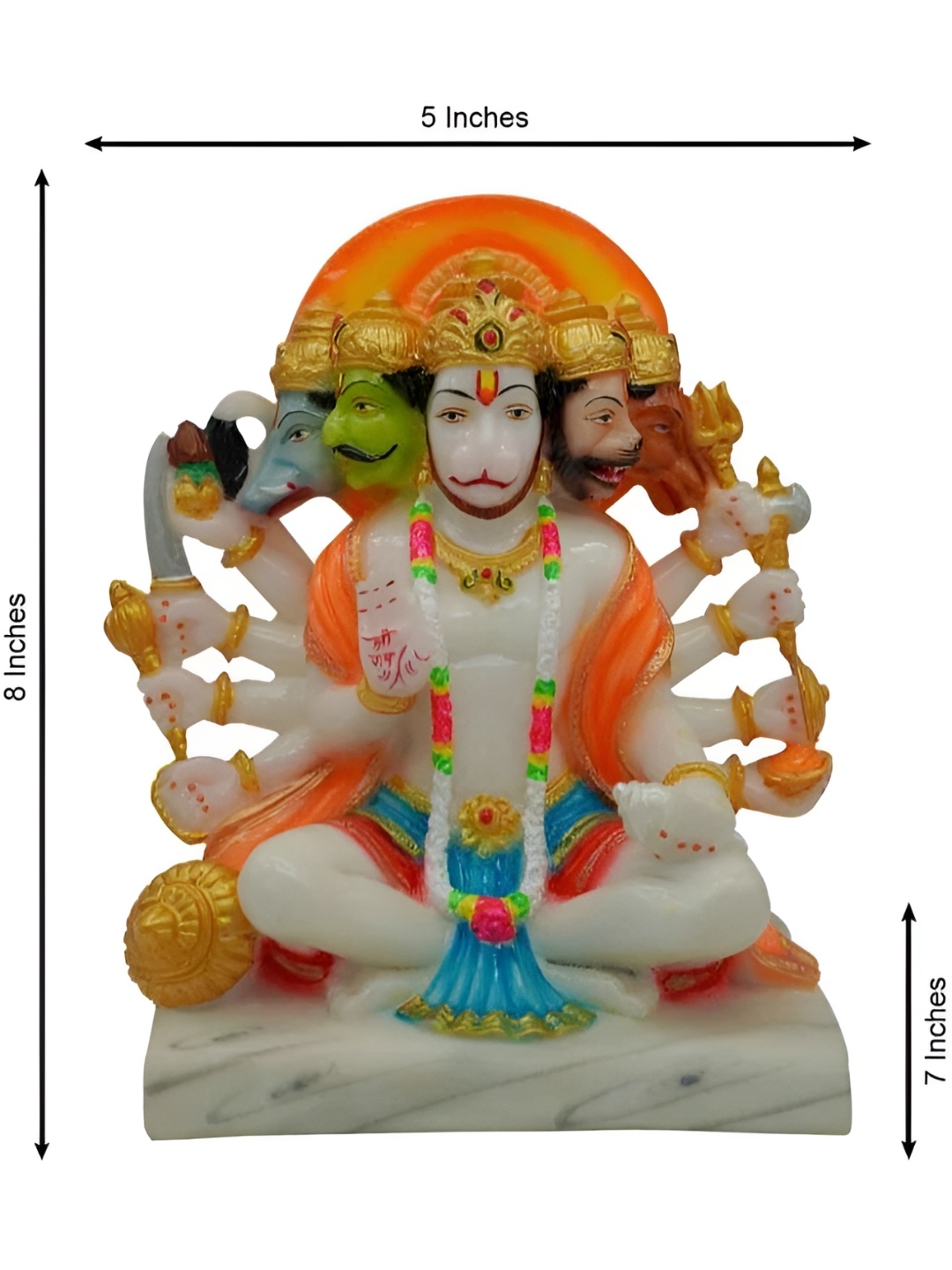 

krishnagallery1 Blue & White Marble Panchmukhi Hanuman Ji Showpiece
