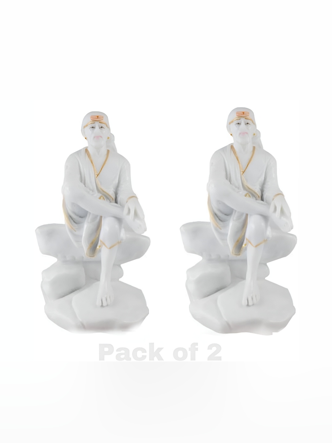 

krishnagallery1 White 2 Pieces Marble Sai Baba Showpiece