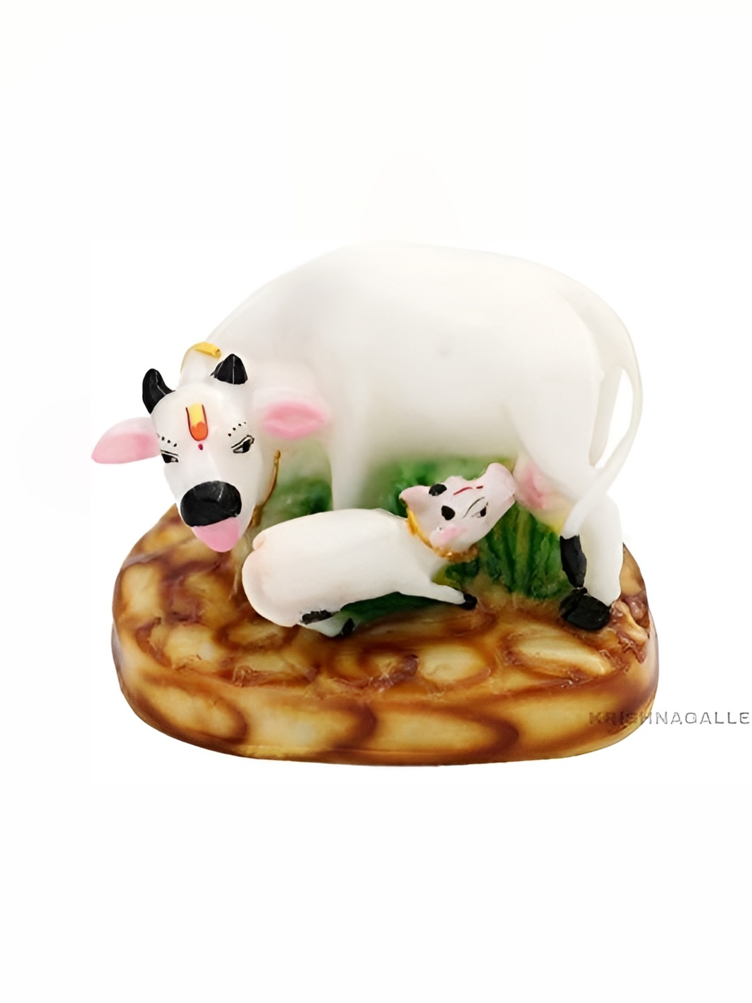 

krishnagallery1 White Kamdhenu Cow Marble statue Showpiece