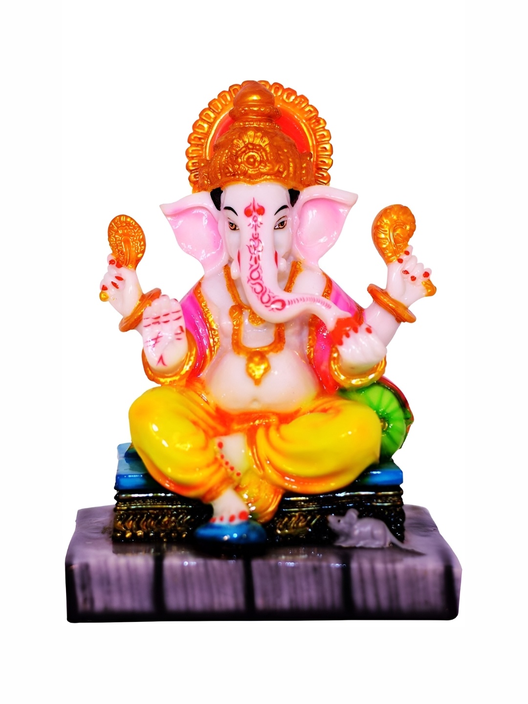 

krishnagallery1 Yellow and Pink Marble Finish Ganesha statue Showpiece