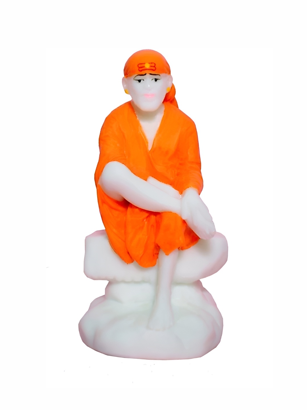 

krishnagallery1 Orange Marble Sai Baba Showpiece, White